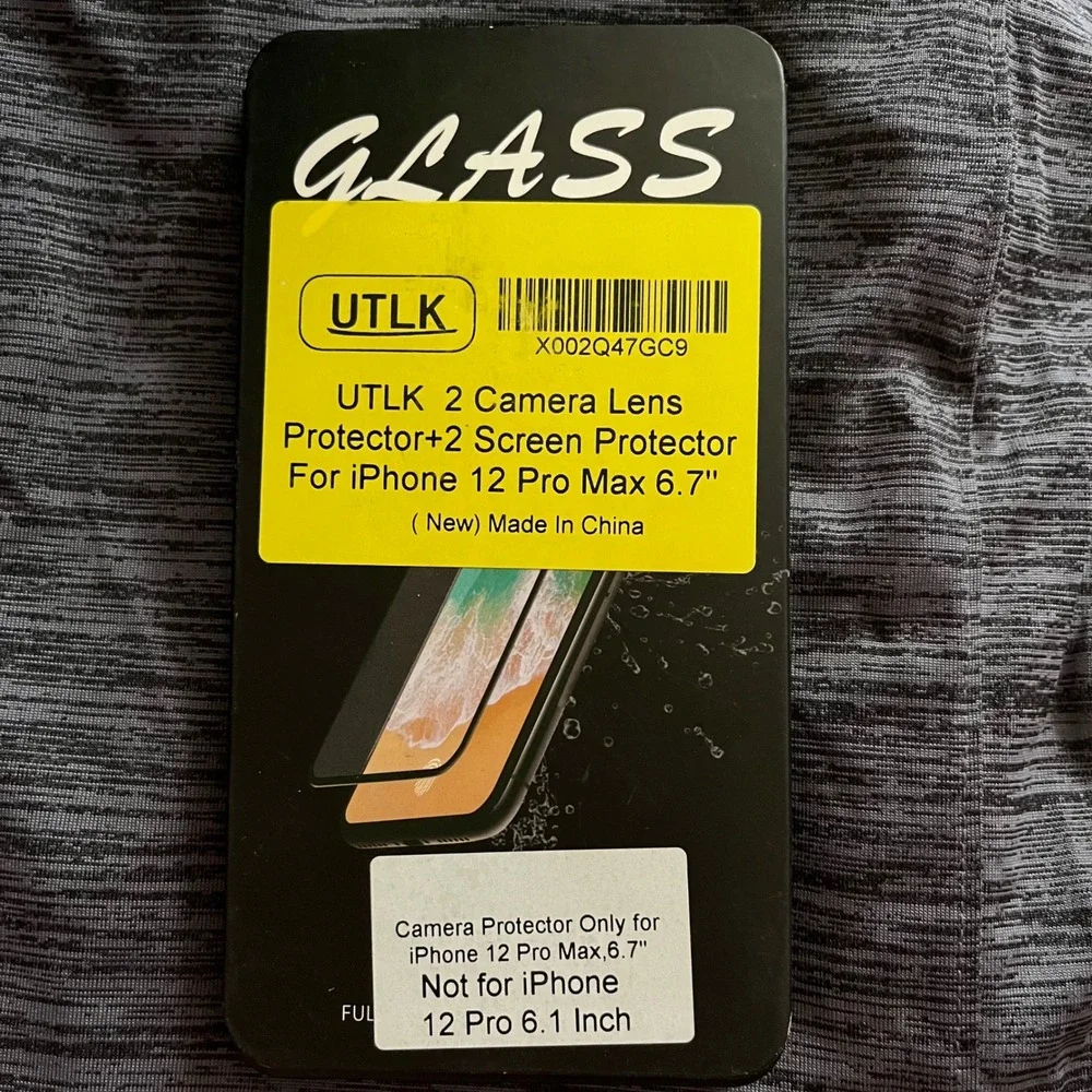 UTLK 2-Pack Screen Protector 2-Pack Camera Lens Protector iPhone 12 Pro Max 6.7